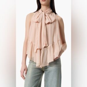 Narciso Rodriguez Blush Ruffle Blouse